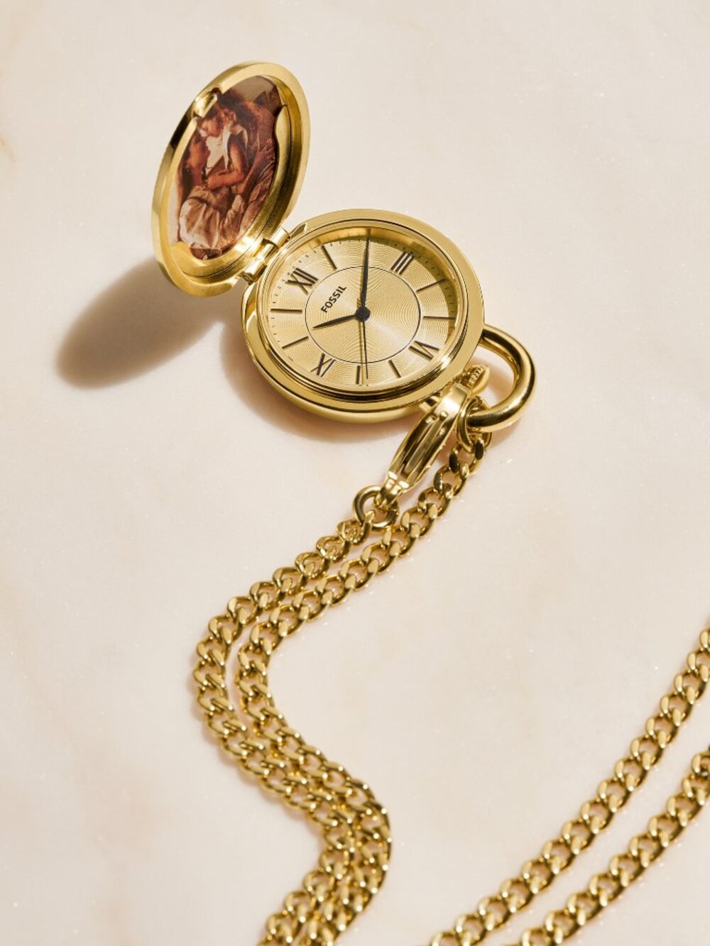 FOSSIL - Locket Jacqueline Watch Necklace - ENGRAVABLE - Picture 6 of 8